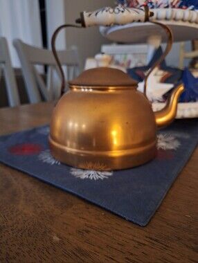 ODI MADE IN PORTUGAL Copper Finish Stovetop Tea Kettle with Curved Spout